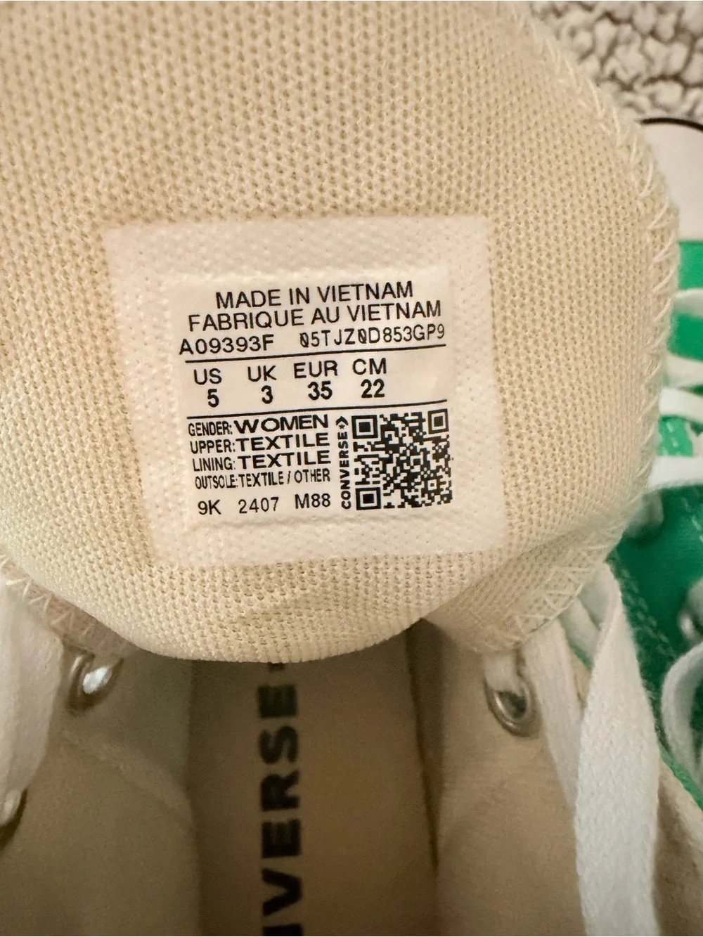 Converse High Top Platform Sneakers in Bright Green and White